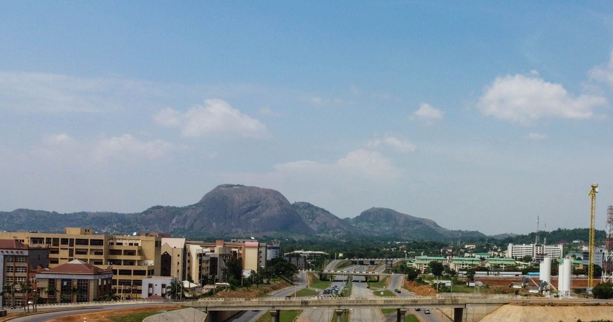 Abuja city with Aso Rock in the distance