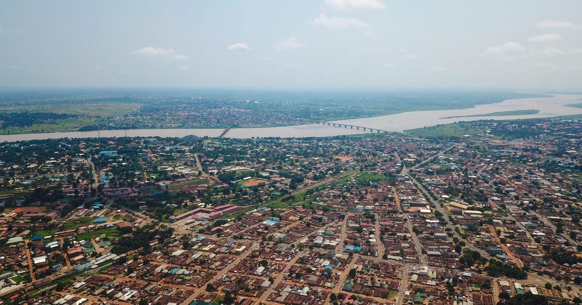 Aerial view of Makurdi on the River Benue