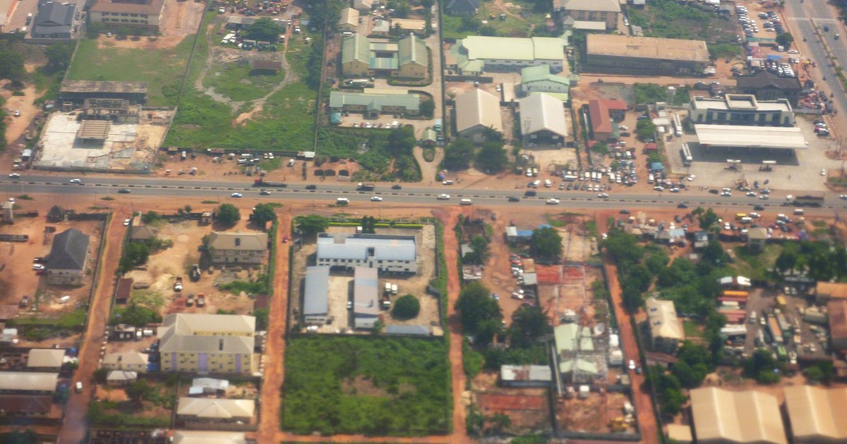 Aerial view of Asaba, capital of Delta State
