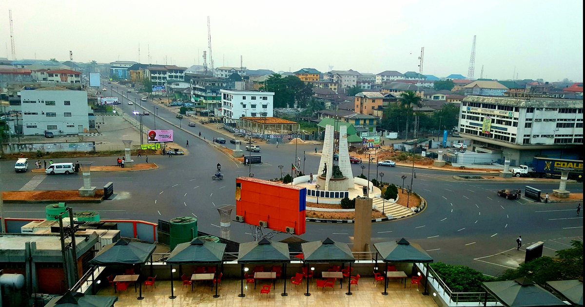 A roundabout in Owerri, capital of Imo State